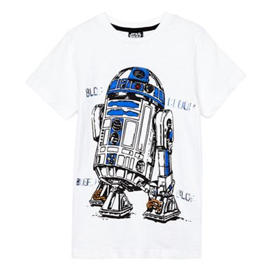 Star Wars Boys' white 'R2-D2' print t-shirt
